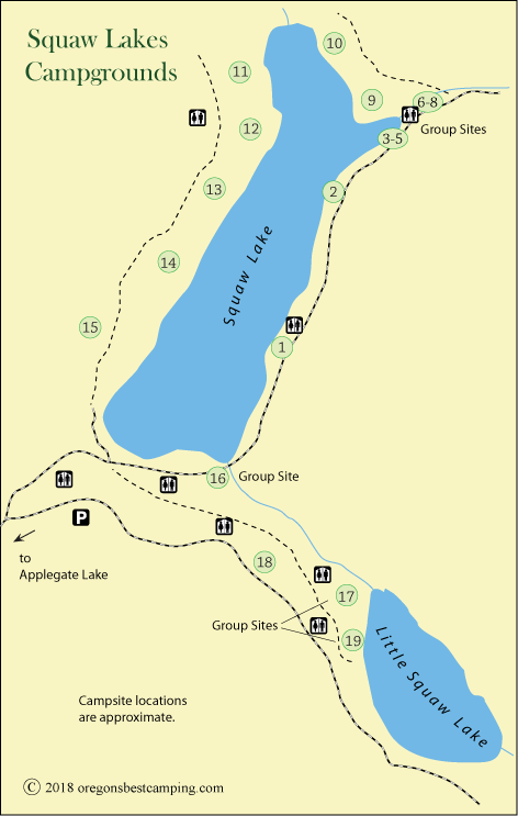 Acorn Woman Lakes Campground Map, Oregon